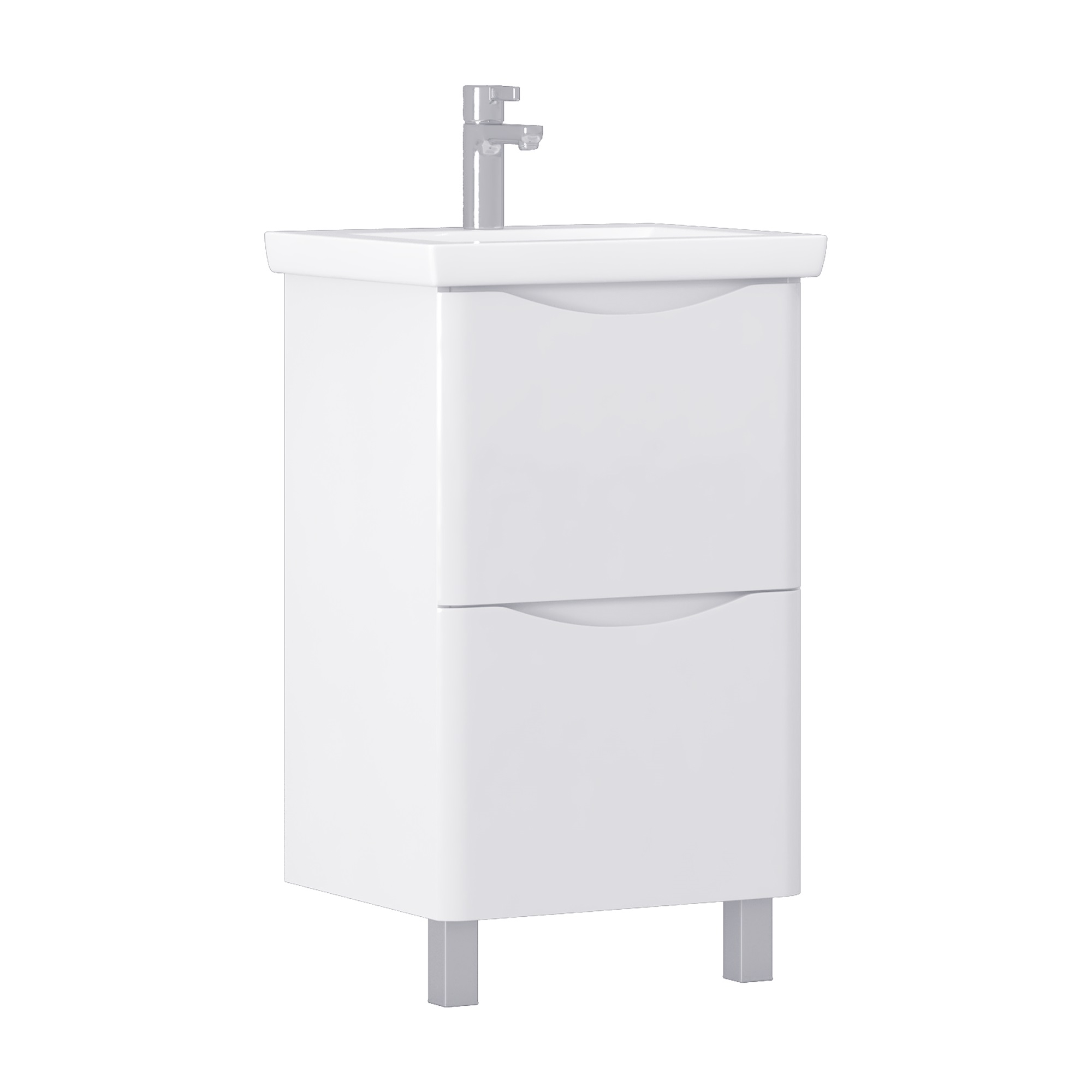 

Тумба с раковиной Vigo Glem 50 напольная, 2 ящика (раковина Como), Белый, Glem 50