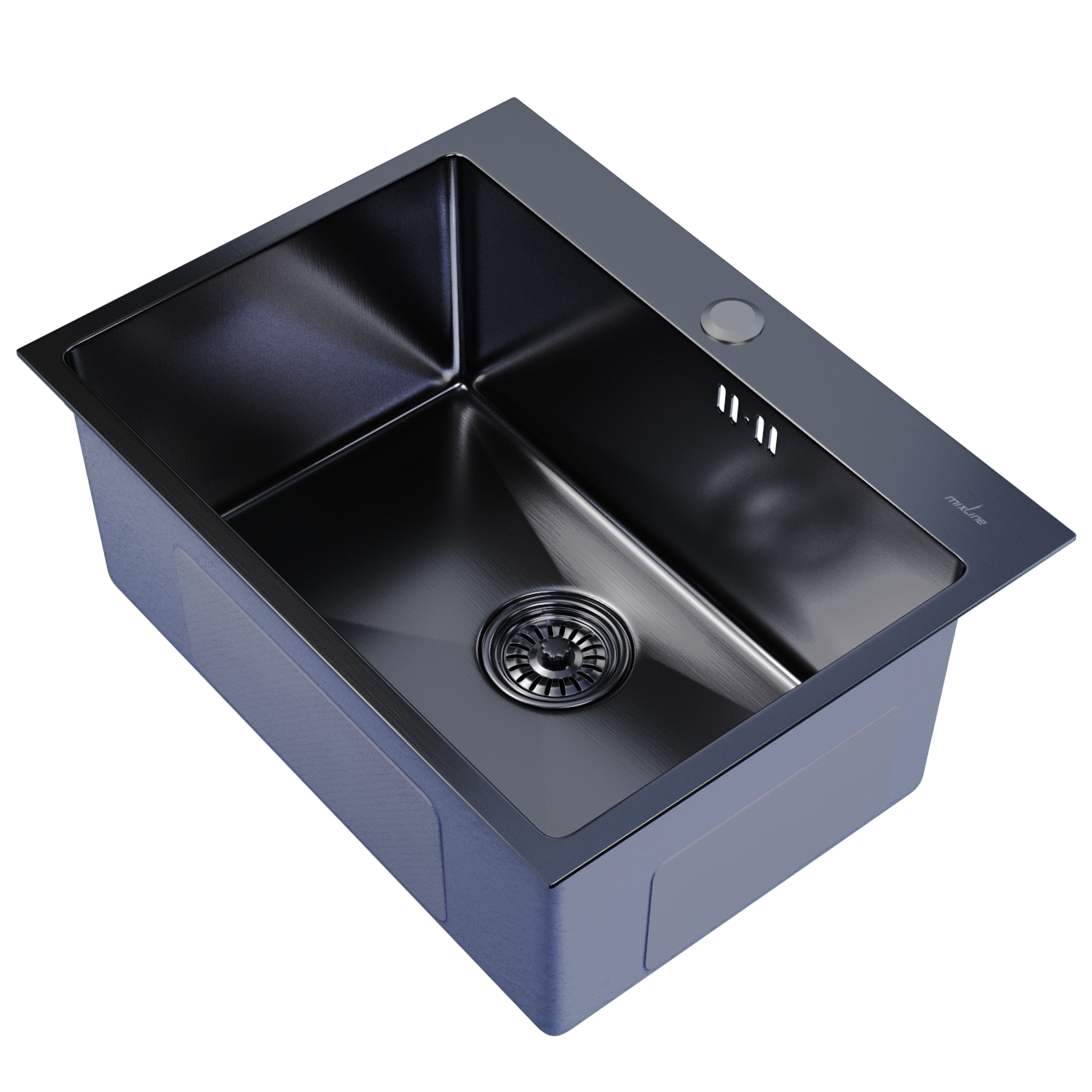 

Мойка кухонная Mixline 60х45, с сифоном, черный графит, 547236