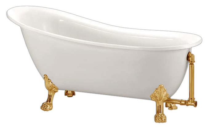 

Акриловая ванна BelBagno BB06-1550-ORO ножки золото, Белый, BB06-1550-ORO