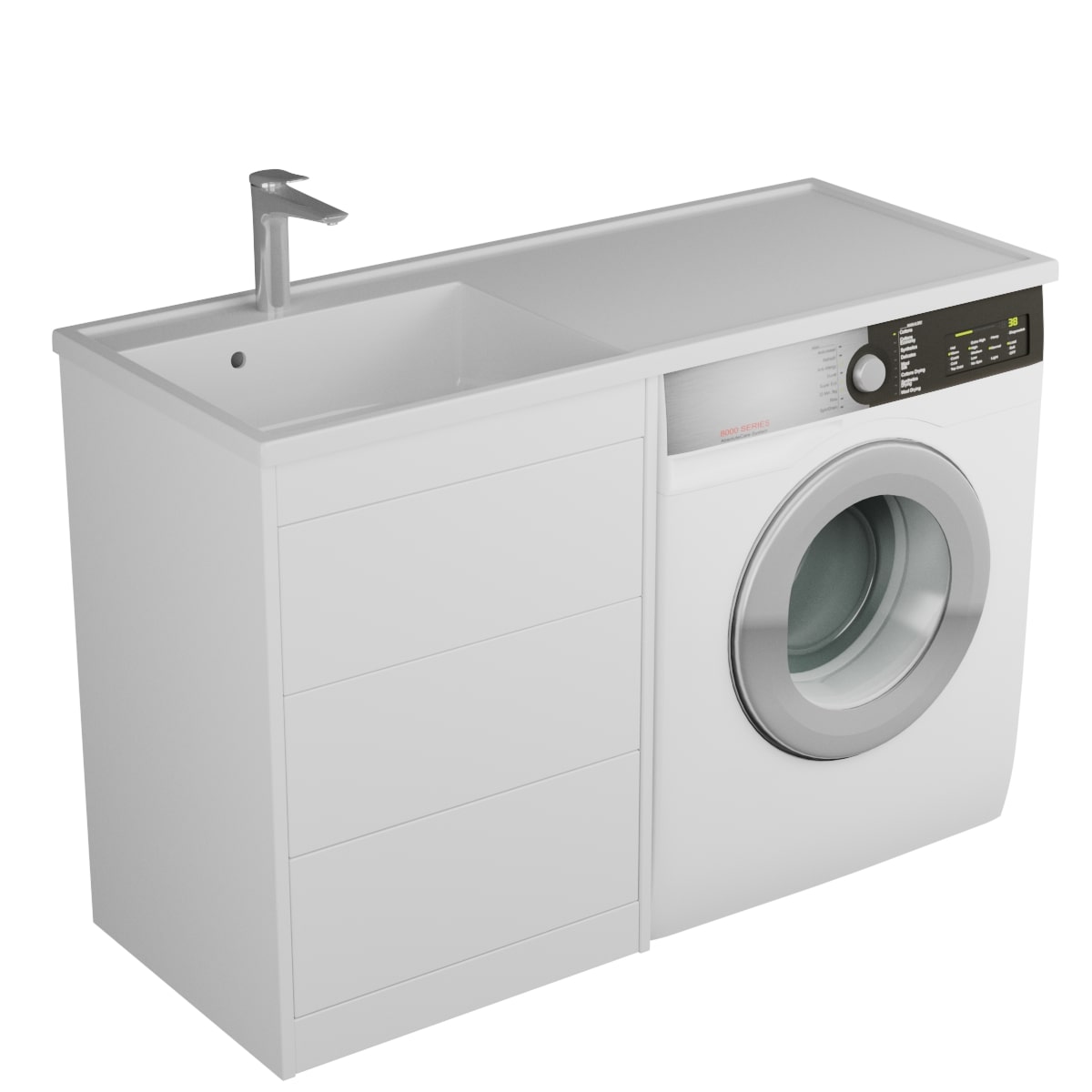 

Тумба с раковиной Veneciana Nera 55 напольная, 3 ящика, белая, Белый, Nera 55525