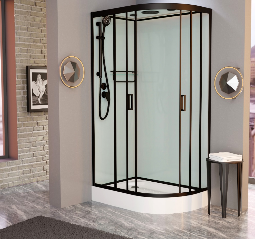 

Душевая кабина Frank F412L М Black матовое стекло, F412L М Black