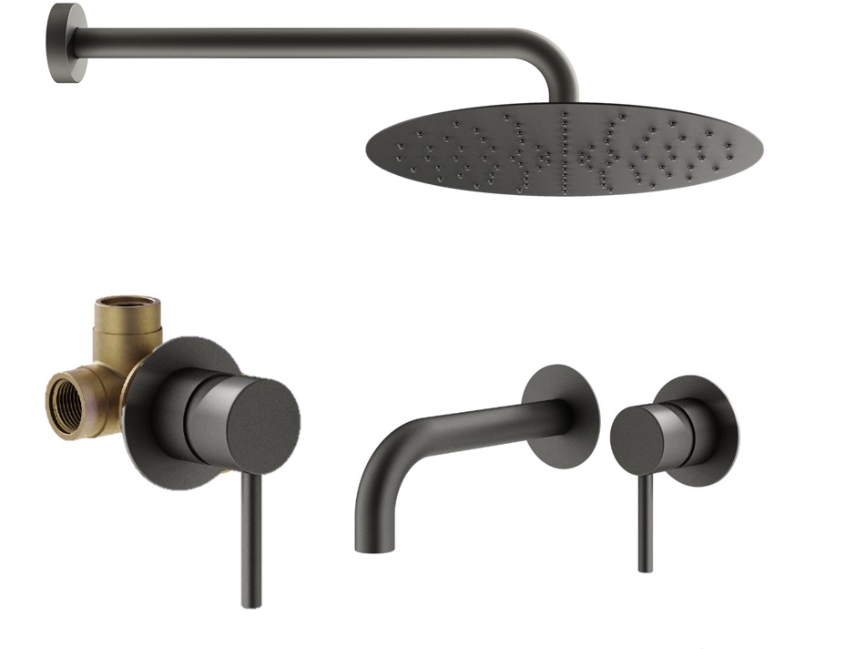 

Душевой комплект Plumberia Selection Ixo KITXO01GR210 графит матовый, KITXO01GR210