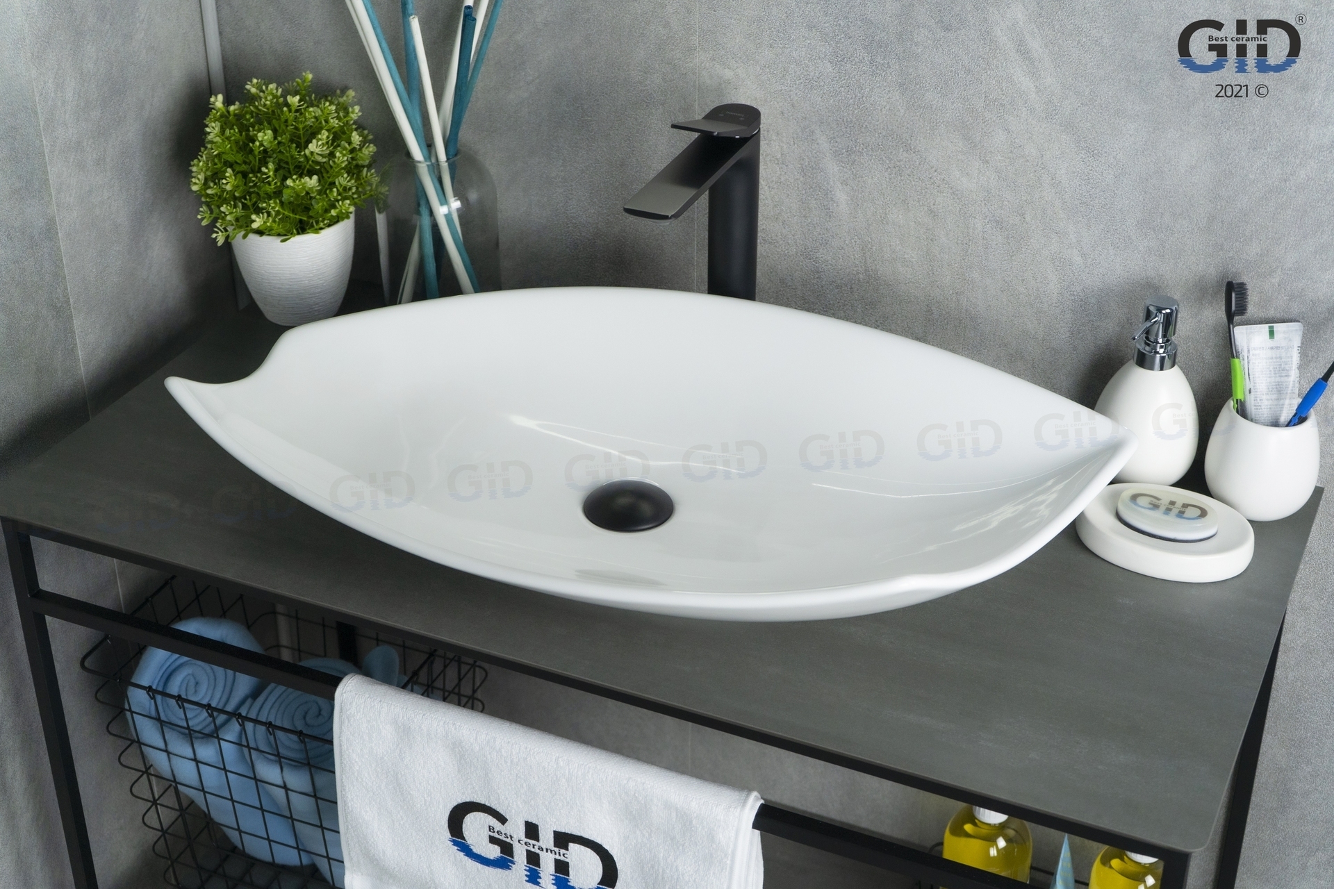 

Раковина Gid Creativo N9178 накладная 74х38 белая, Белый, Creativo N9178