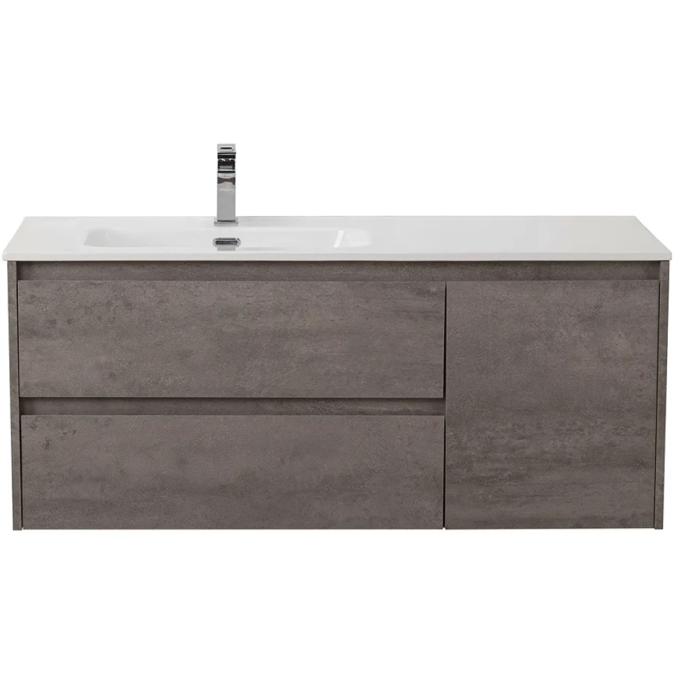 

Тумба с раковиной Belbagno Kraft 120 L подвесная, Cemento Grigio, KRAFT-1200-2C-1A-SO-CG-L