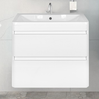 

Тумба с раковиной Style Line Атлантика 80 Люкс Plus, подвесная, антискрейч белый, Атлантика 80