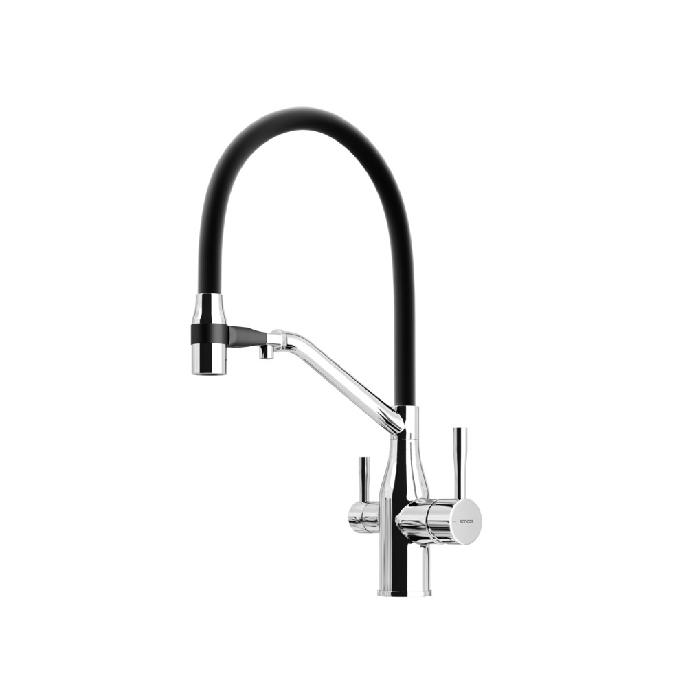 

Смеситель Sancos Orta SC4008CH для кухонной мойки, с гибким изливом, хром, SC4008CH