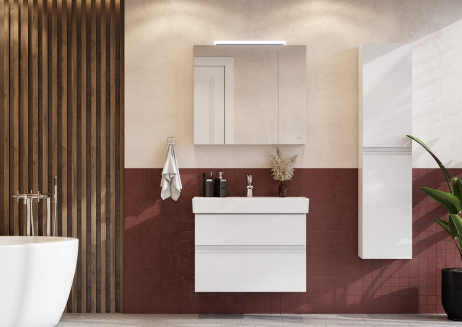 

Мебель для ванной Roca Oleta 80 подвесная, 2 ящика, белый матовый, A857640501