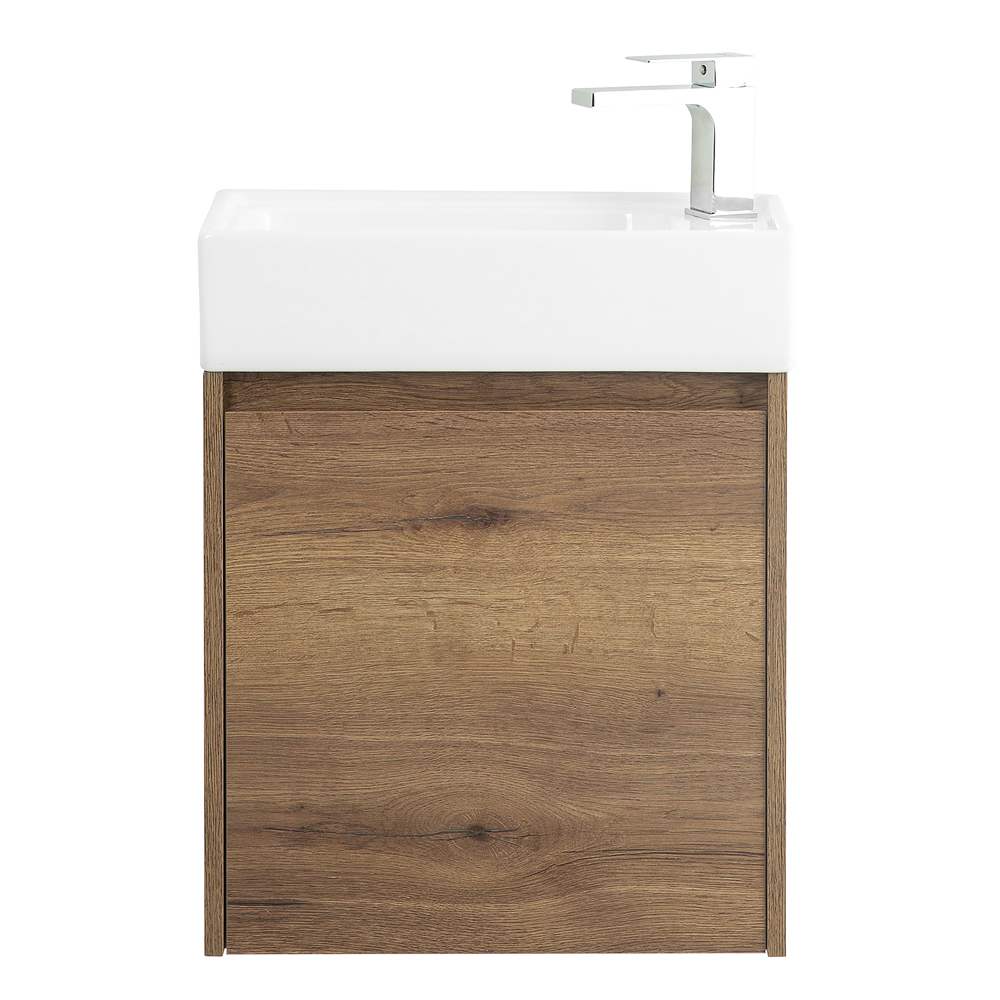 

Тумба с раковиной Belbagno Kraft Mini 50 R подвесная, Rovere Tabacco, Темное дерево, KRAFT MINI-500/260-1A-SO-RT-R