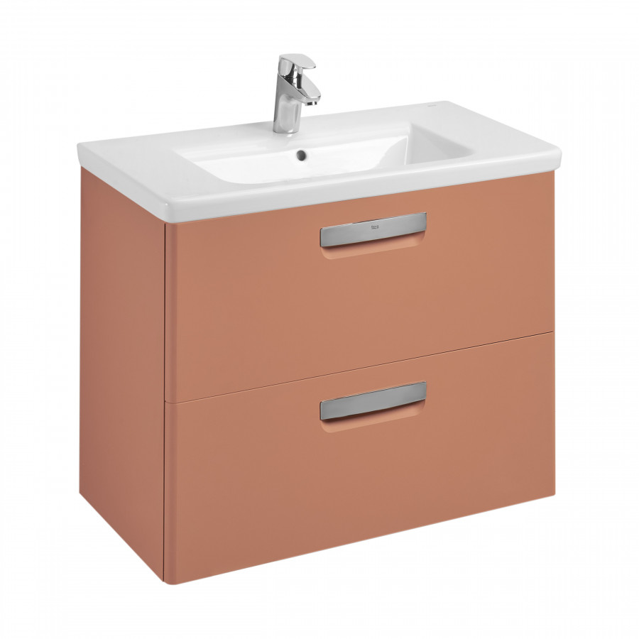 

Тумба с раковиной Roca The Gap Original 80 подвесная, 2 ящика, терракот, ZRU9307839