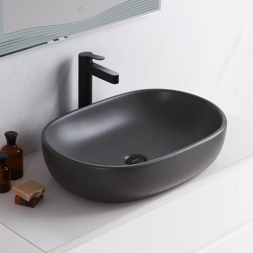 

Раковина BelBagno BB1084-H311 накладная 60х42 см, серая матовая, Серый, BB1084-H311
