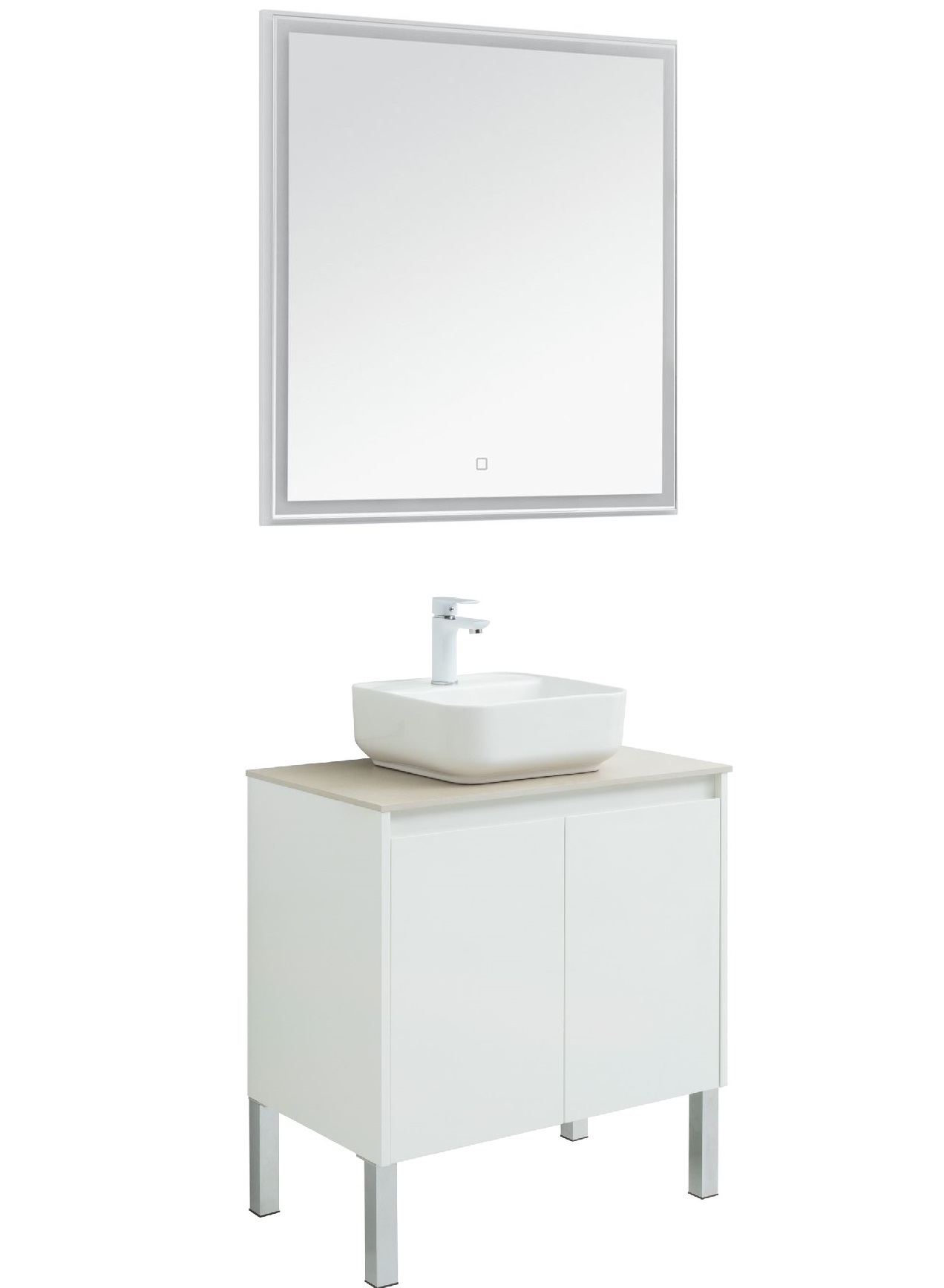 

Мебель для ванной со столешницей Aquanet Nova Lite 75 белый глянец, 2 дверцы, Nova Lite 75