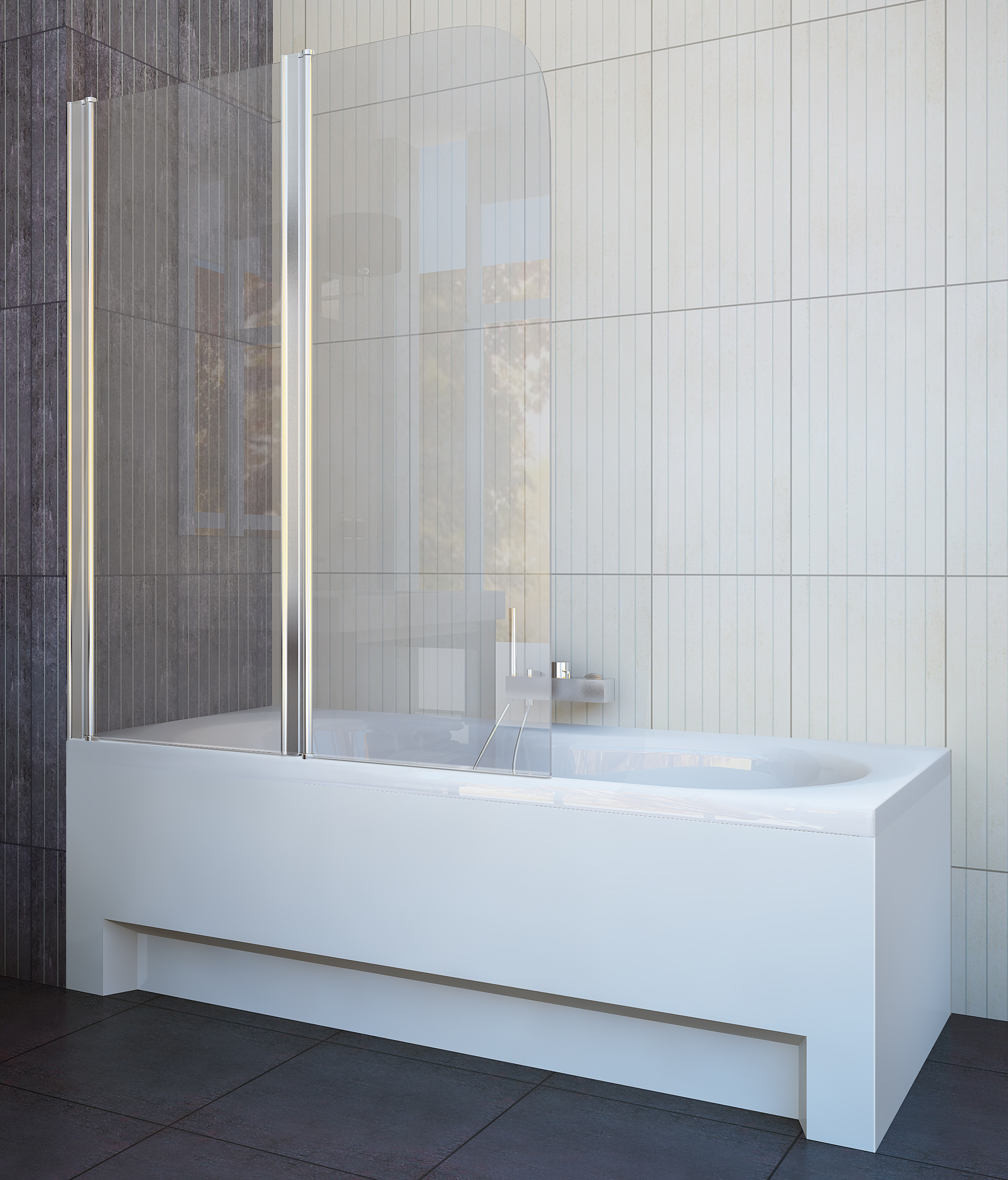 

Шторка на ванну Koller Pool Waterfall Line QP95 L Chrome Clear, Waterfall Line QP95 L Chrome Clear