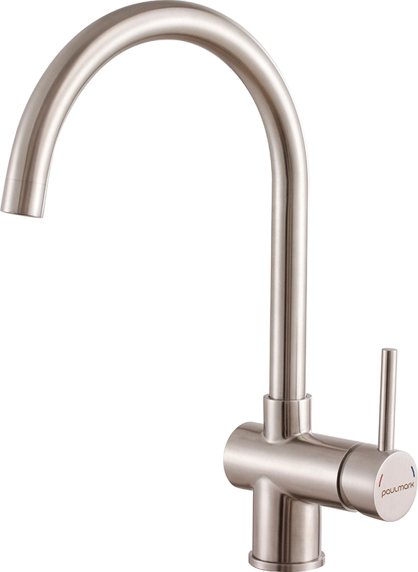 

Смеситель для кухонной мойки Paulmark Bend Be212066-SS нержавеющая сталь