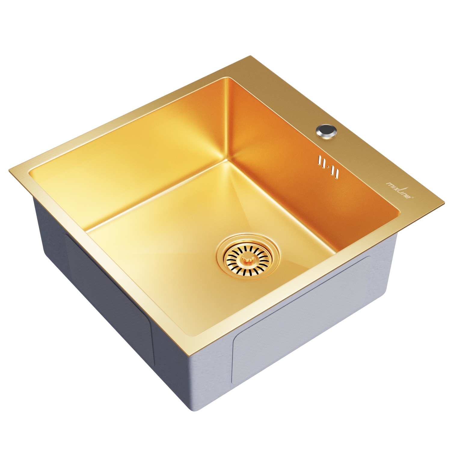 

Мойка кухонная Mixline 50х50, с сифоном, золото, 550548