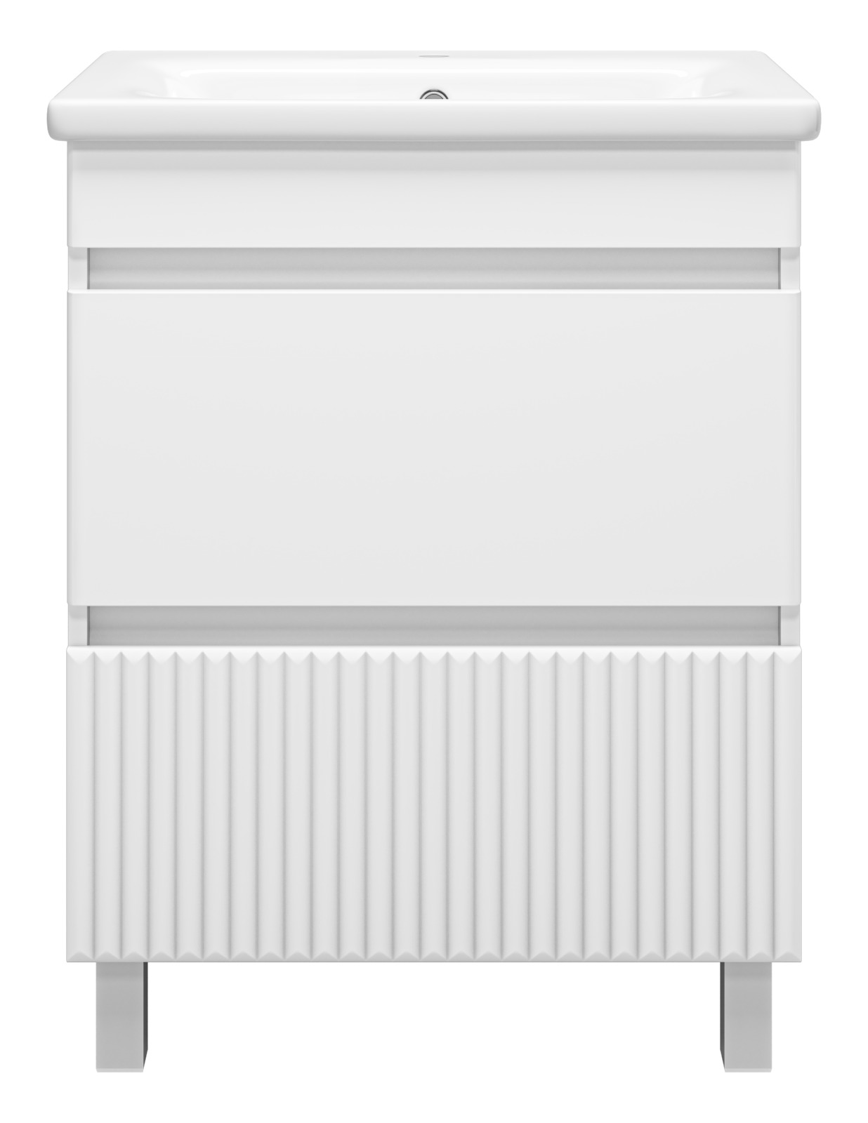 

Тумба с раковиной Misty Мира 65 напольная, белый, Белый матовый, П-Мир-01065-012Я