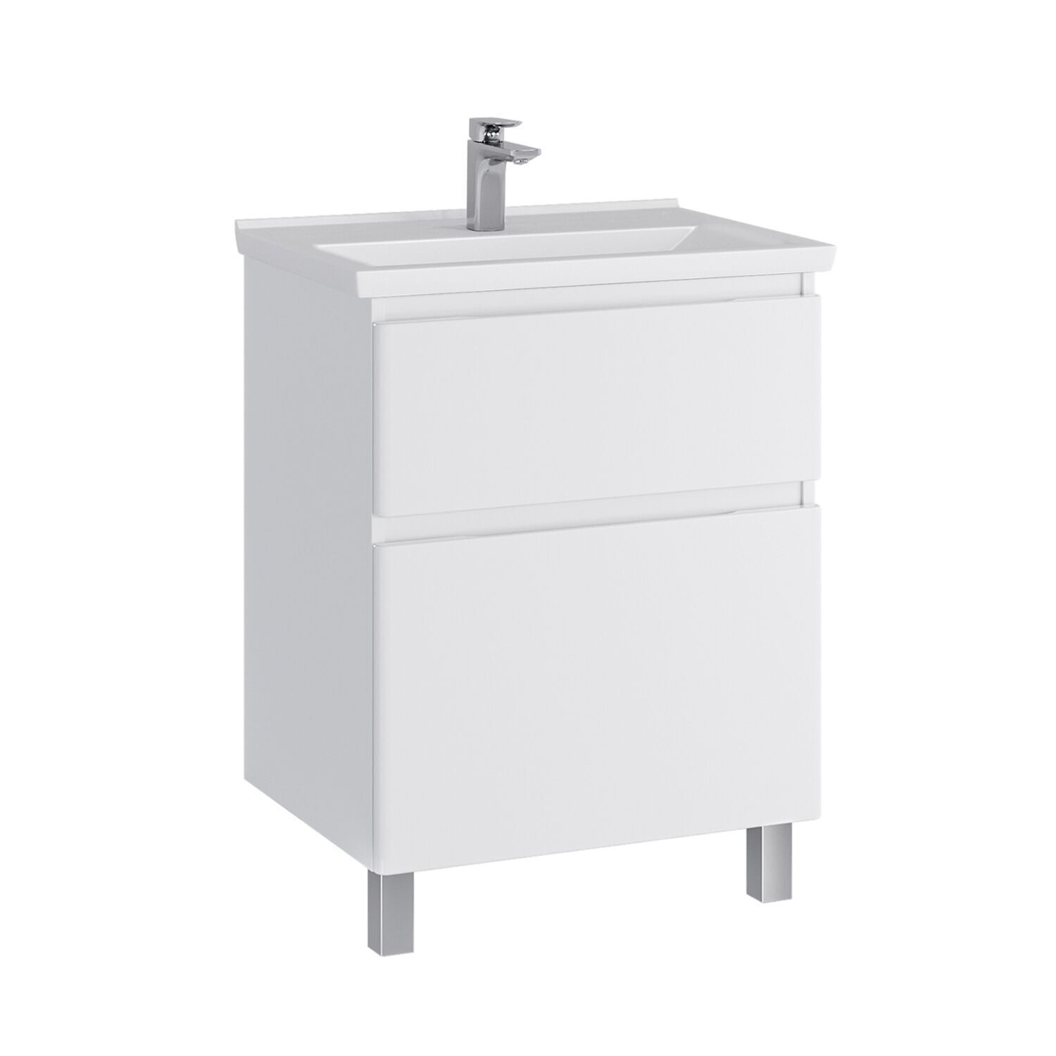

Тумба с раковиной SanStar Riana 60 напольная (раковина Миранда 60), Белый, Riana 60