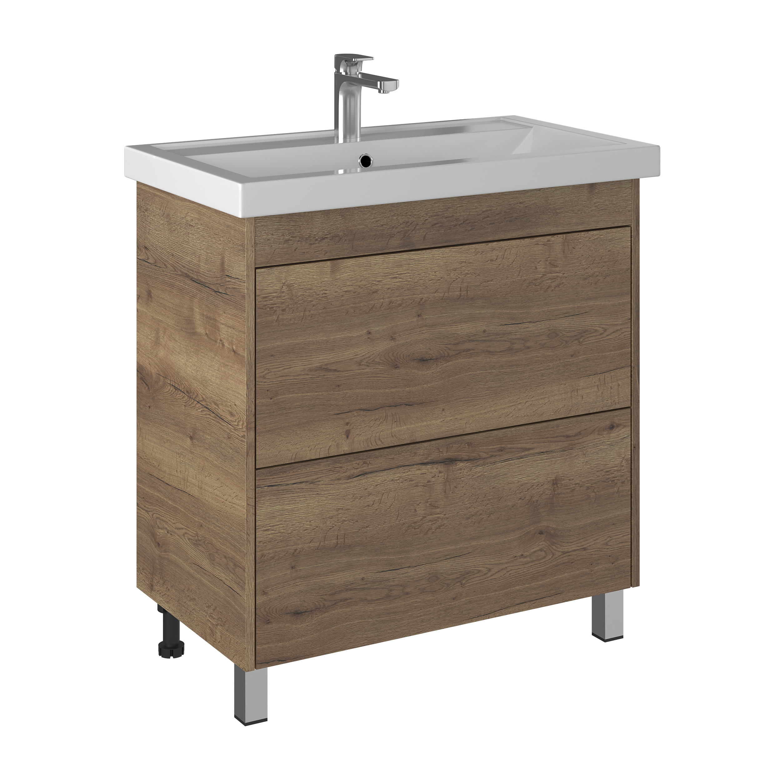 

Тумба с раковиной Briz Риччи 70 напольная, дуб веллингтон табак