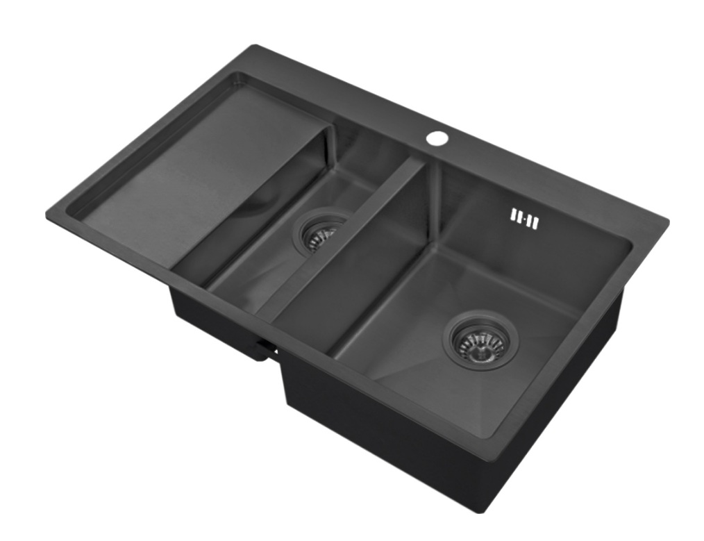 

Мойка кухонная Zorg Inox PVD 5178-2-R grafit, Черный, Inox PVD 5178-2-R