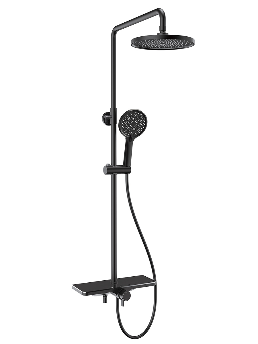 

Душевая стойка AQUAme AQM8002B со смесителем, черная, Черный, AQM8002B