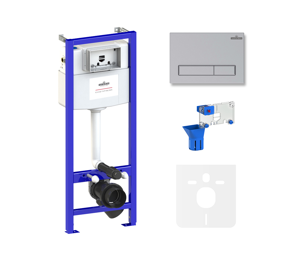 

Комплект инсталляции для подвесного унитаза 5 в 1 Lavinia Boho Relfix 77010032, Серый металлик