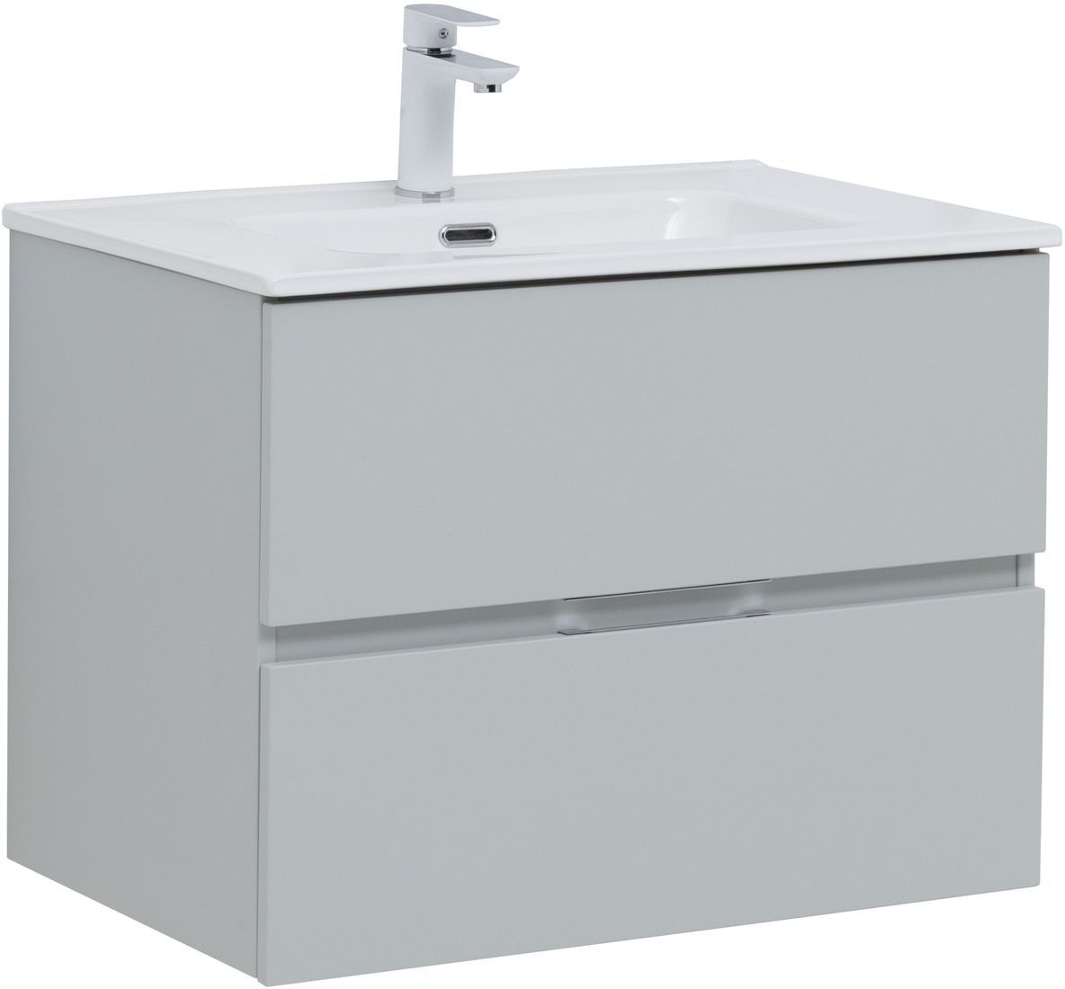 

Тумба с раковиной Aquanet Алвита New 70 2 ящика, серая, Серый, Алвита New 70