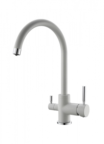 

Смеситель Emar Quartz ЕС - 3007 для кухни агат, Белый, ЕС - 3007