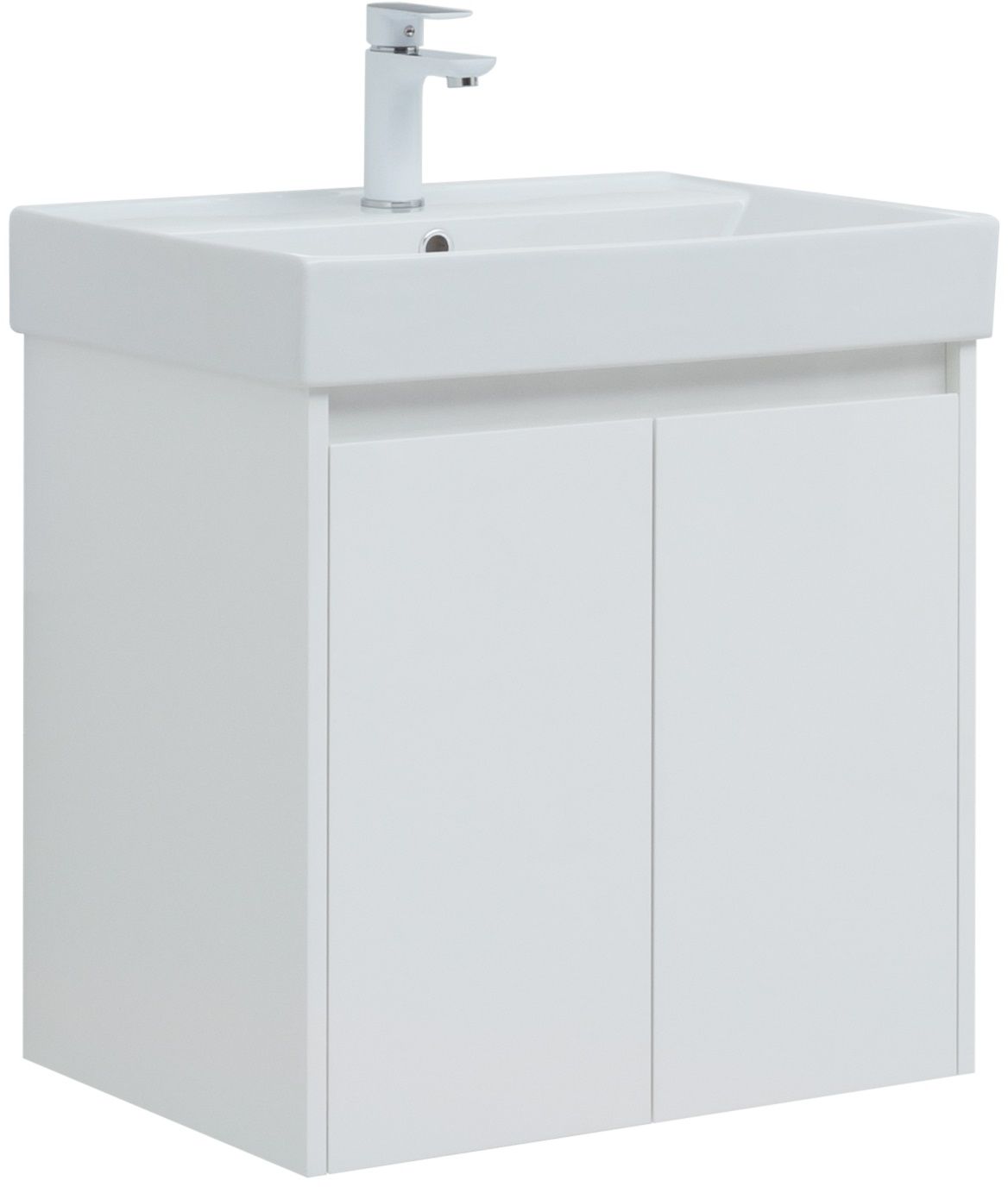 

Тумба с раковиной Aquanet Nova Lite 60 белый глянец, 2 дверцы, Nova Lite 60
