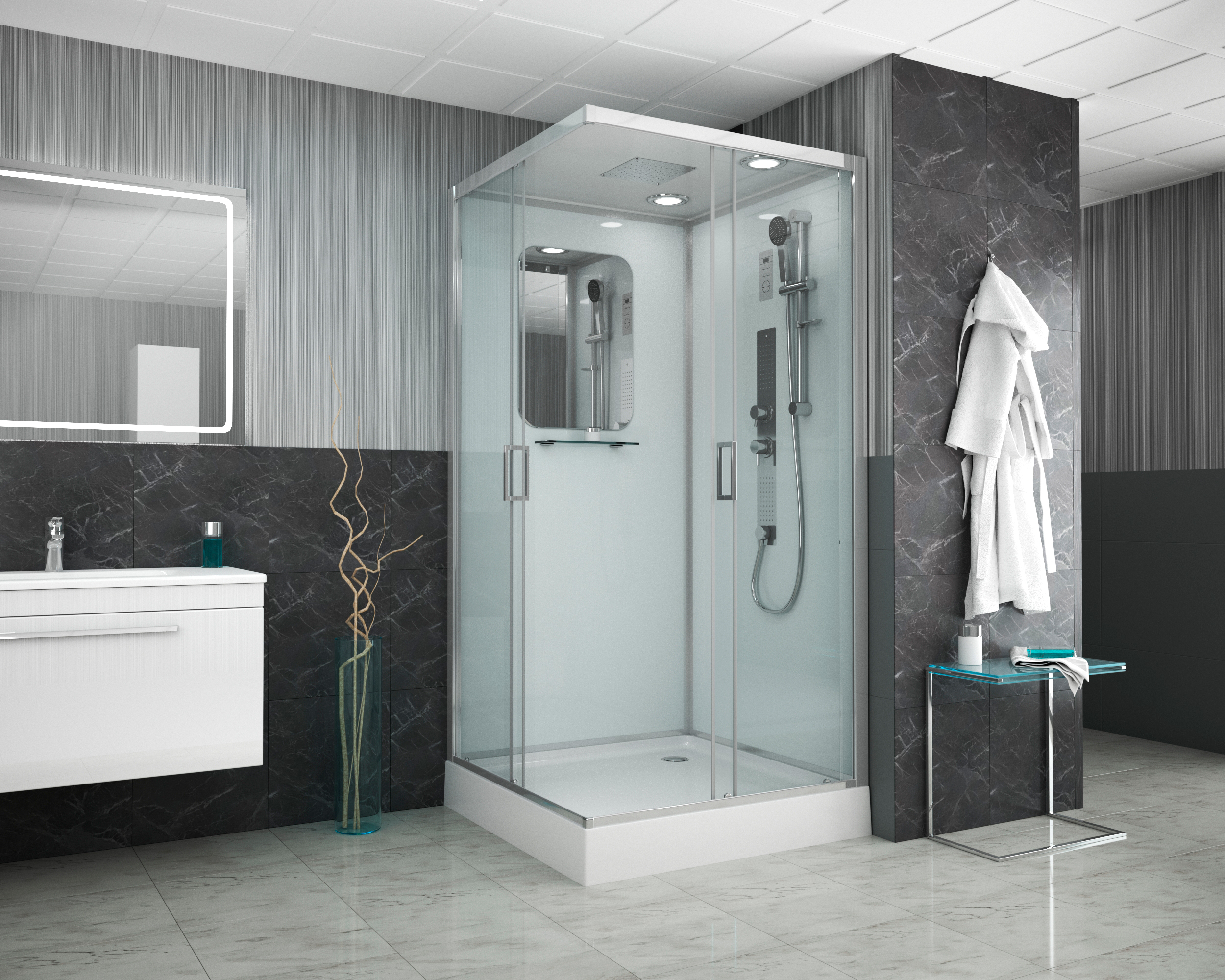 

Душевая кабина Niagara Premium NG-6002-01GQ 100х100х210