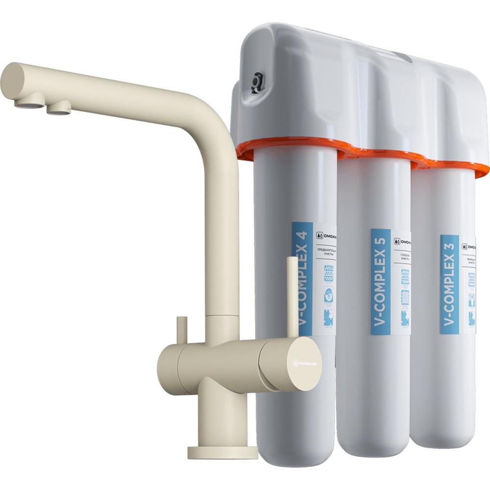 

Смеситель для кухонной мойки Omoikiri Nagano-P BE 4044.8028P ваниль с фильтром Pure Drop Lite, Nagano-P BE + Pure Drop Lite 4044.8028P