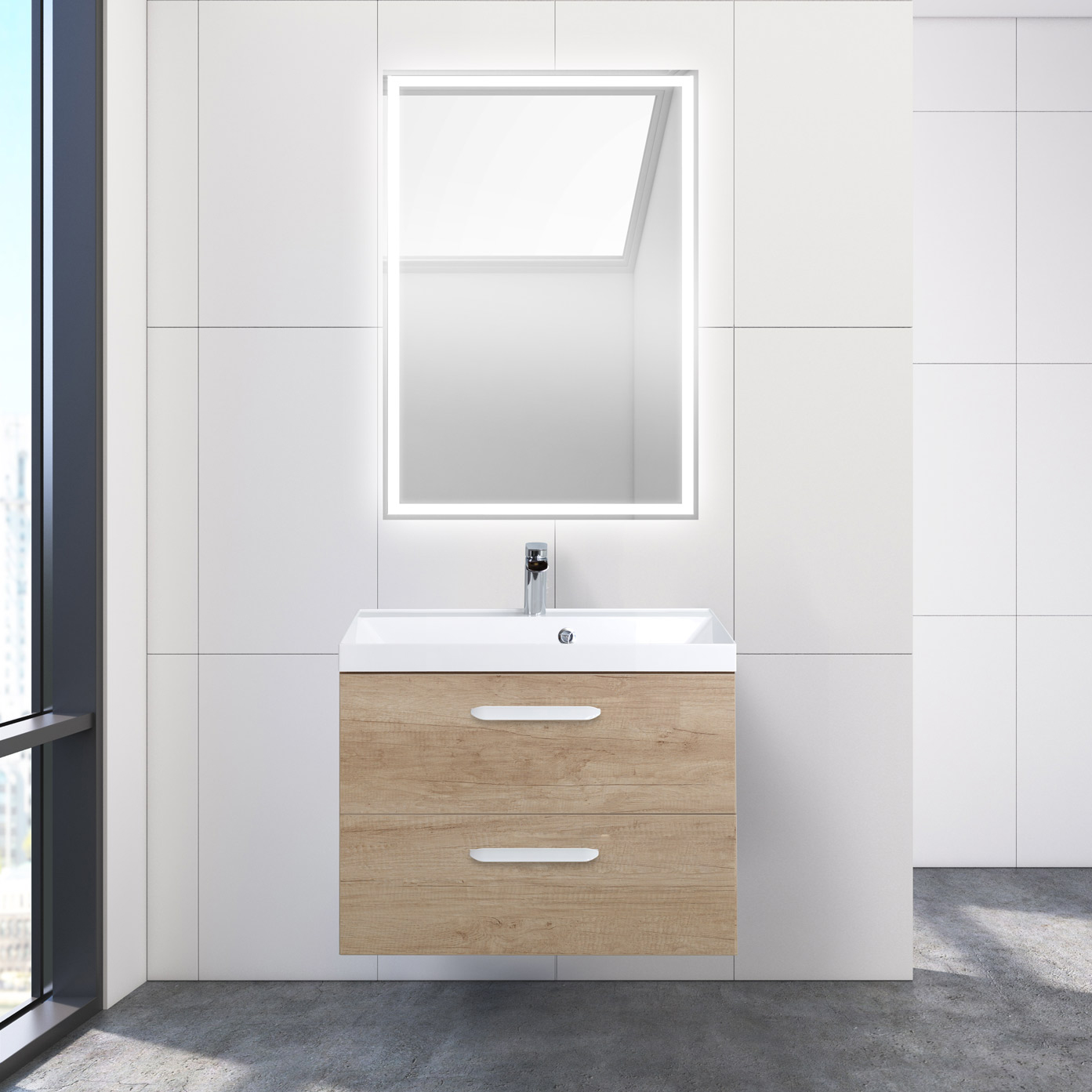 

Мебель для ванной BelBagno Aurora 70 rovere nebrasca nature, Светлое дерево, Aurora 70