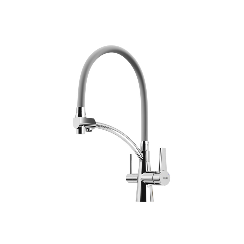 

Смеситель Sancos Eri SC4001CH для кухонной мойки, с гибким изливом, хром, SC4001CH