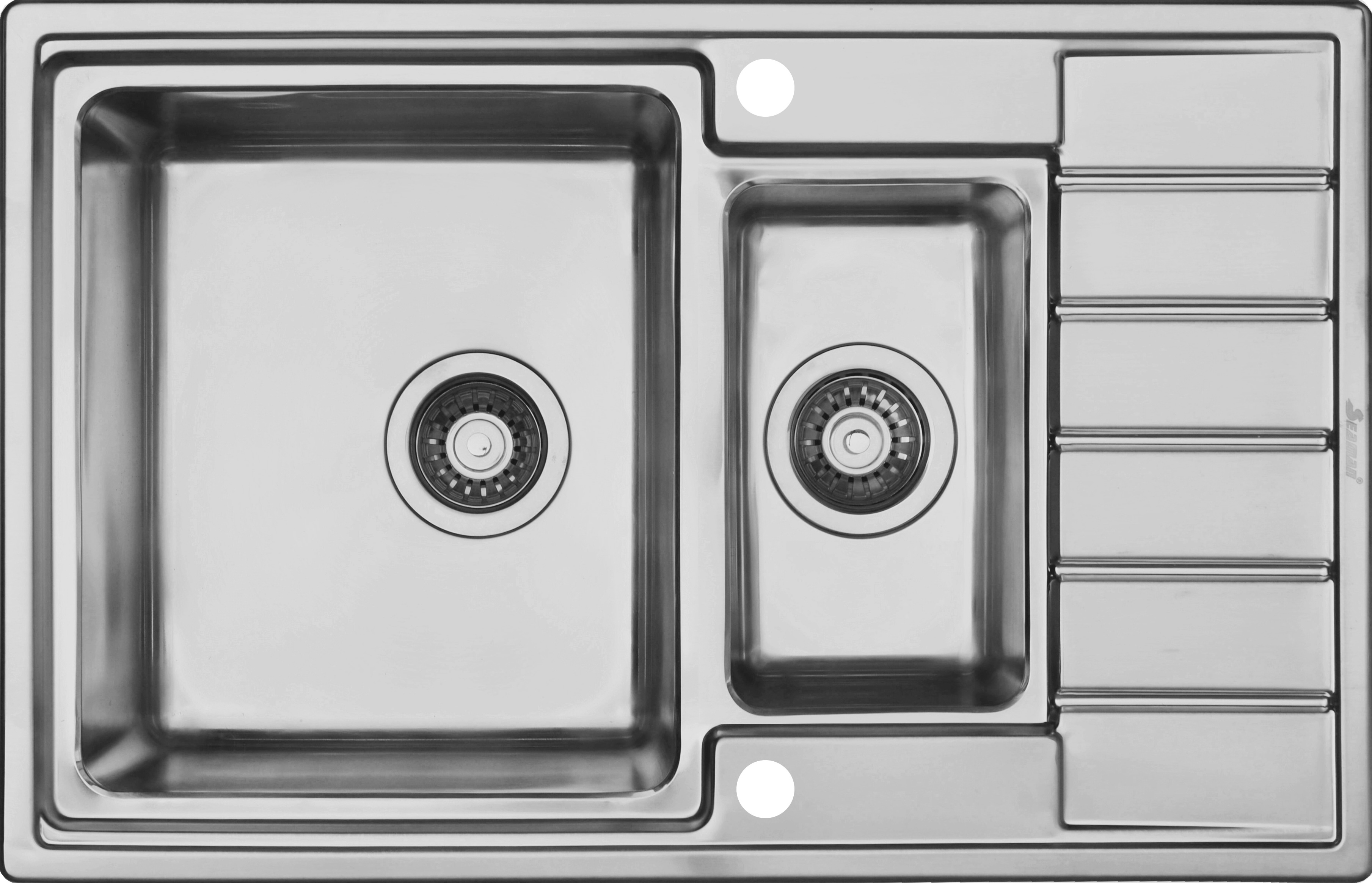 

Мойка кухонная Seaman Eco Roma SMR-7850B с клапан-автоматом, Сталь, Eco Roma SMR-7850B