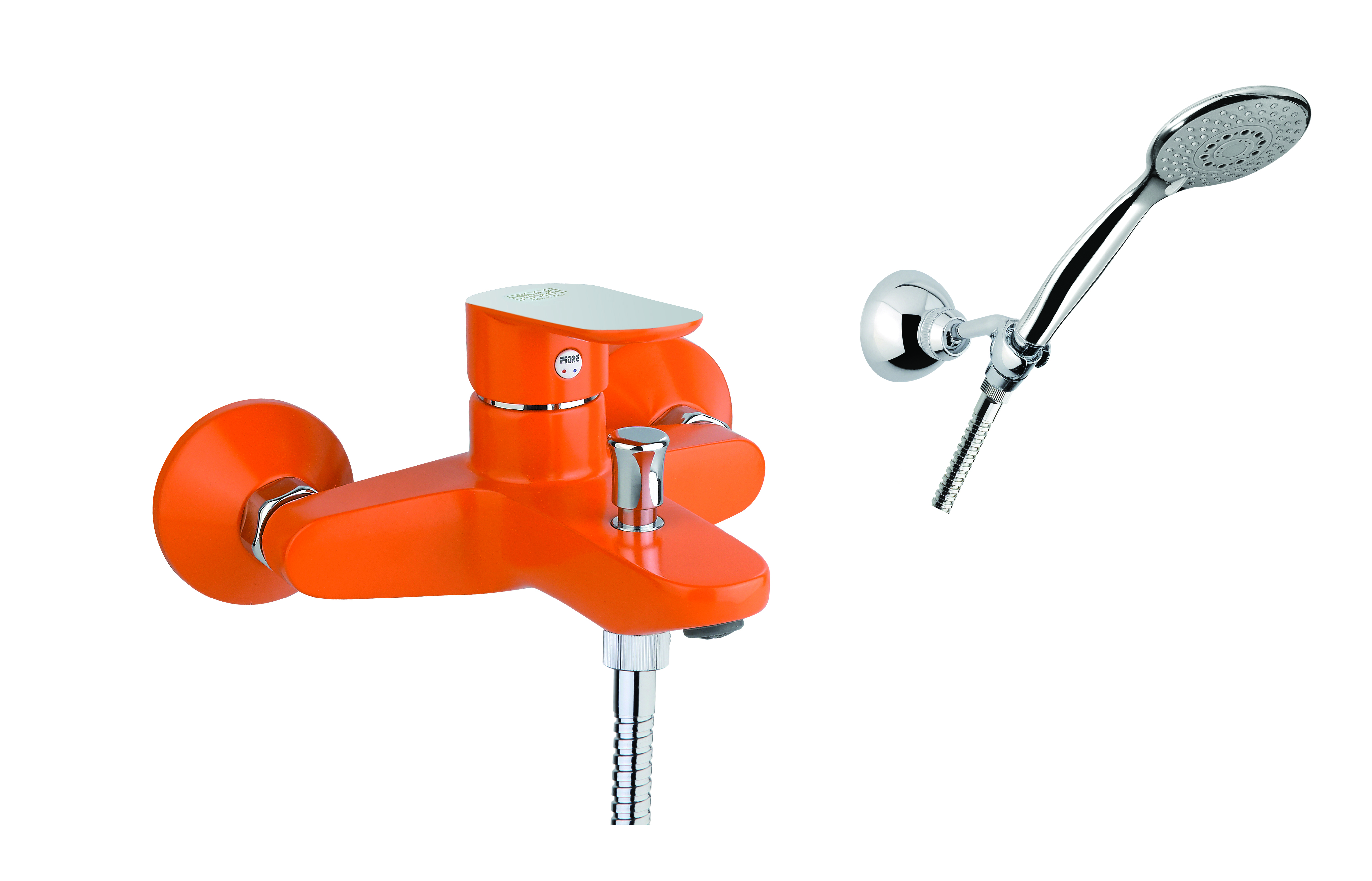 

Смеситель Fiore Kevon Chic 81OX8150 для ванны с душем хром/оранжевый, 81OX8150
