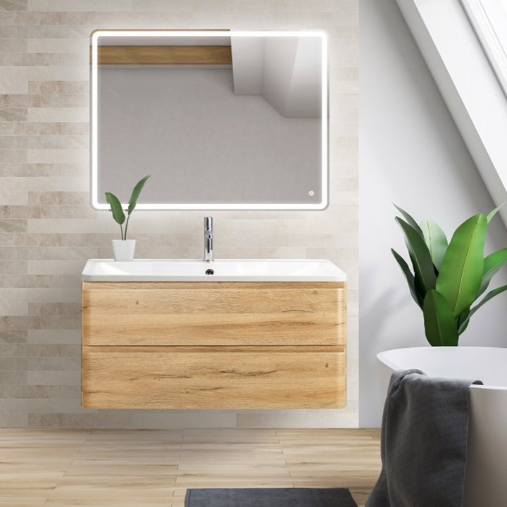 

Мебель для ванной BelBagno Albano 100 подвесная, rovere rustico