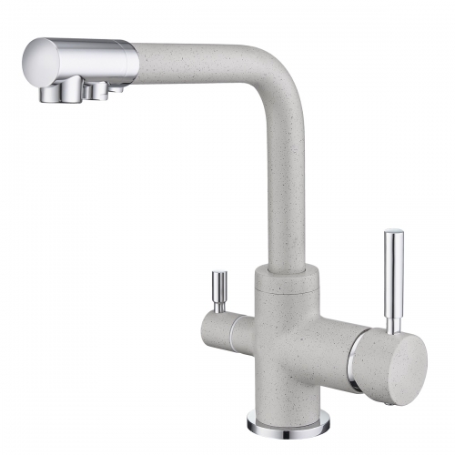 

Смеситель Emar Quartz ЕС - 3003 для кухни барит, Светло-серый, ЕС - 3003