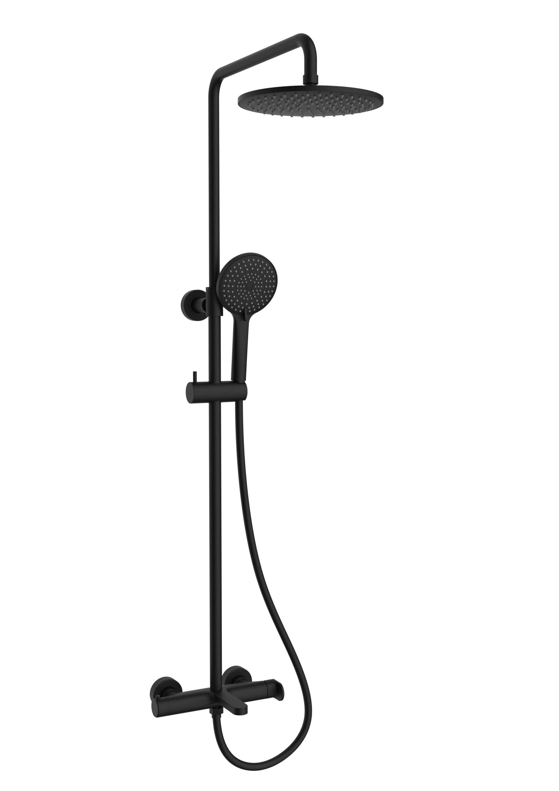

Душевая стойка Vincea Rondo VSFS-1R1MB с изливом, черная, Черный, VSFS-1R1MB
