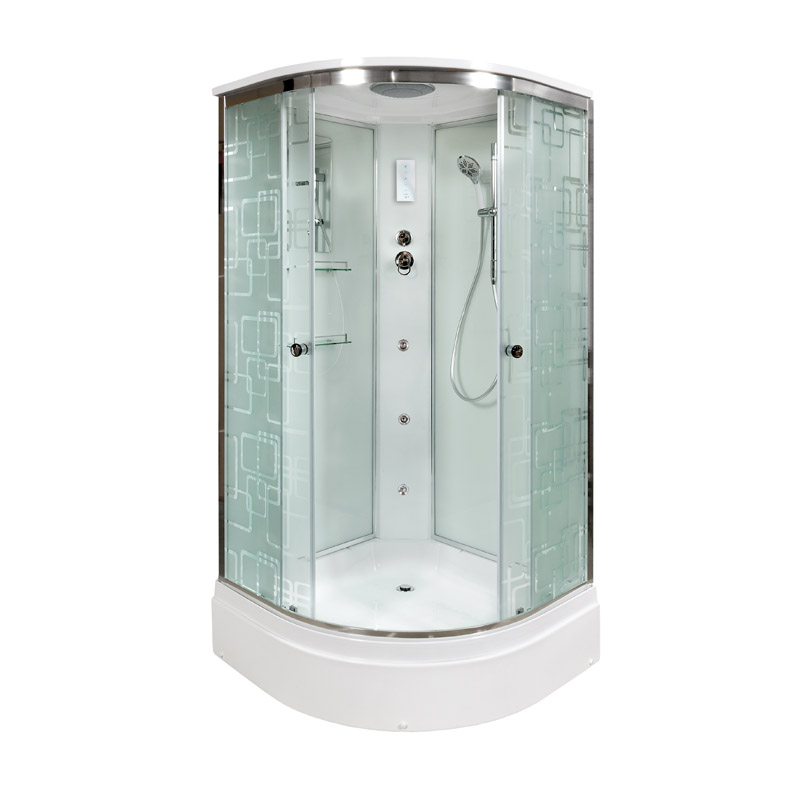 

Душевая кабина AvaCan EM2780GM+EL, 80х80х220 см, стекло с узором, профиль хром, EM2780GM+EL