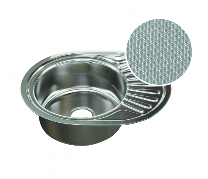 

Мойка кухонная Mixline 45x57/0.8 L с декором, Хром, 532302