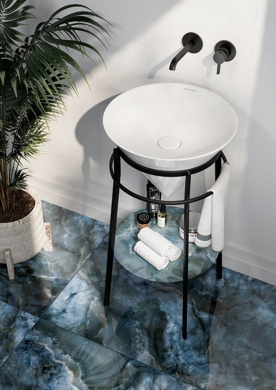 

Консоль с раковиной Kerama Marazzi Cono 44 черная матовая (белая раковина), Черный матовый, CO.44/BLK.M