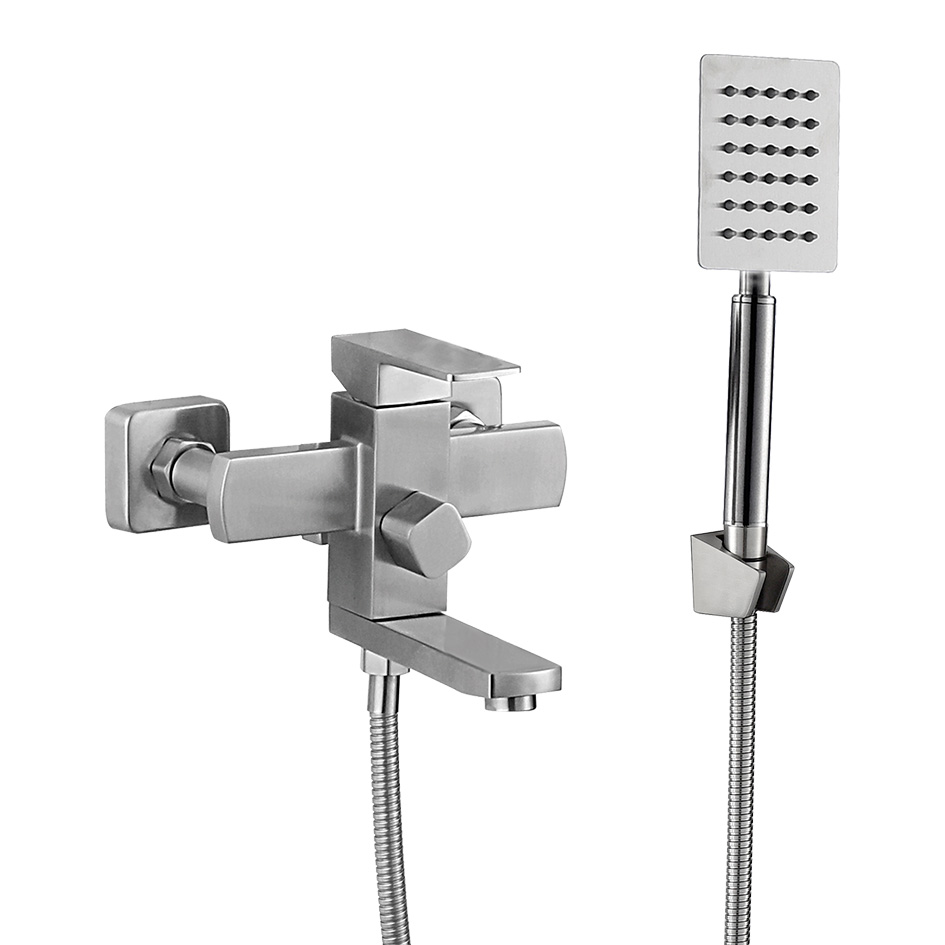 

Смеситель для ванны MELANA Cubo 610205 с душем, Сатин, 610205