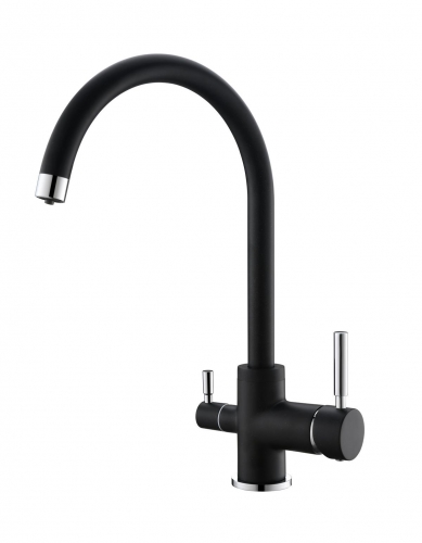 

Смеситель Emar Quartz ЕС - 3007 для кухни морион, Черный, ЕС - 3007
