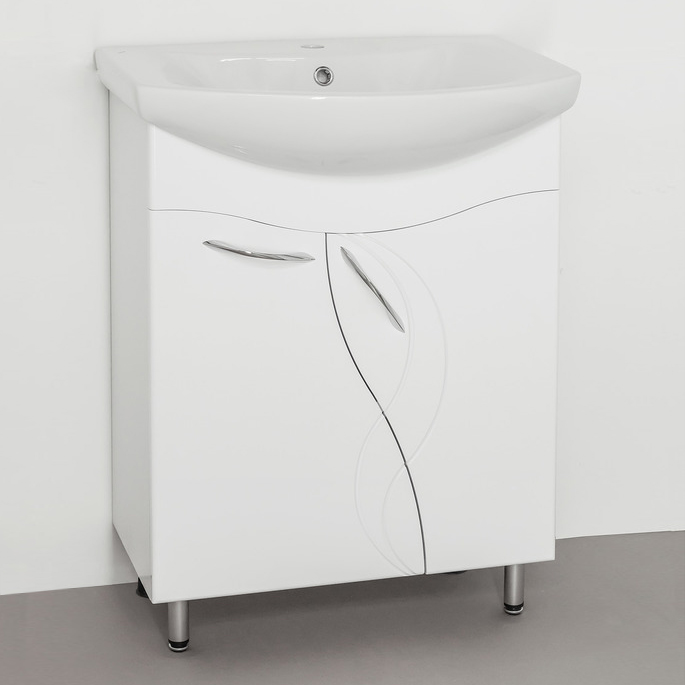 

Тумба с раковиной Style Line Амелия 65 белая, Белый, Амелия 65