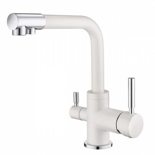 

Смеситель Emar Quartz ЕС - 3003 для кухни агат, Белый, ЕС - 3003