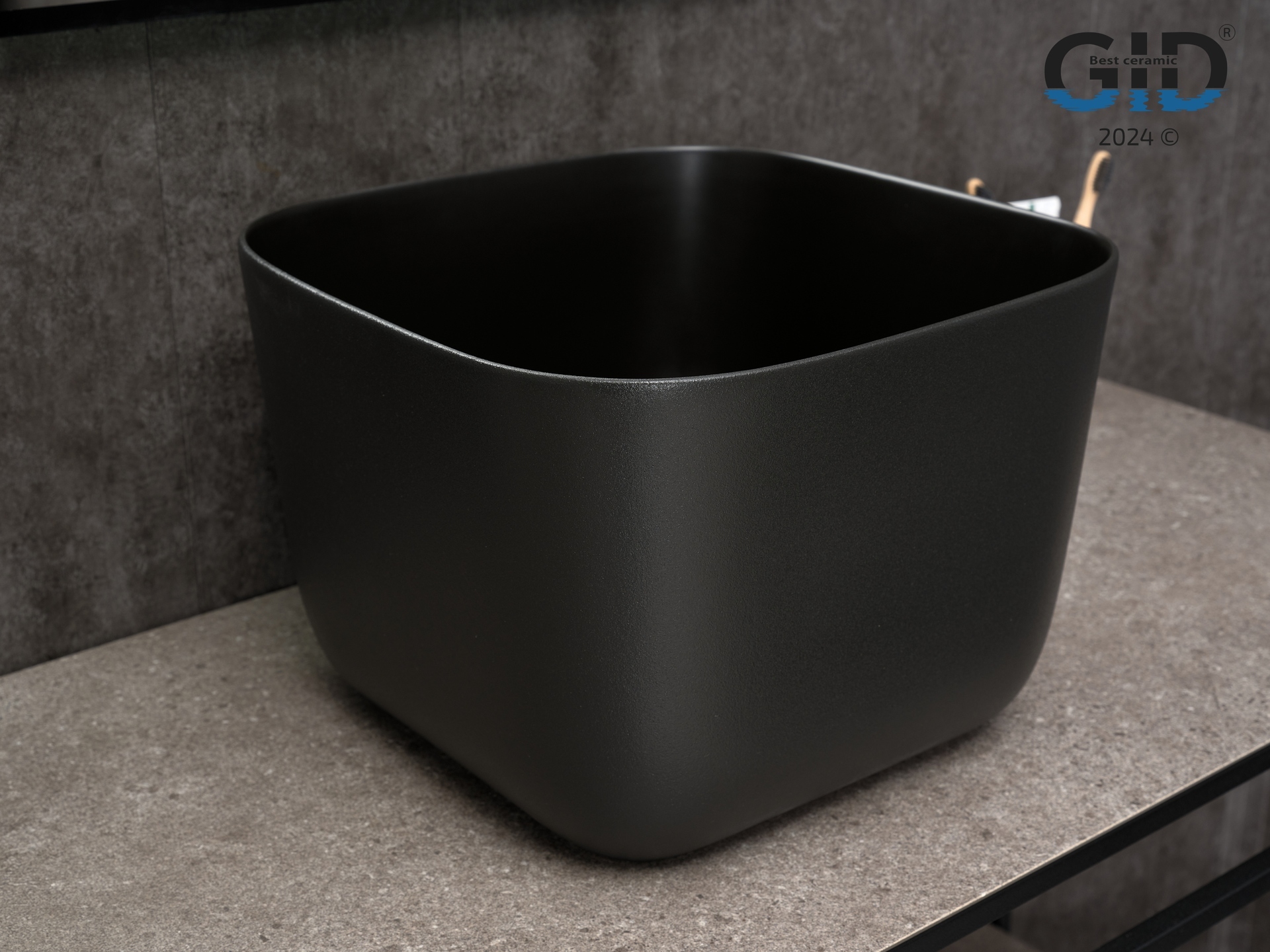 

Раковина Gid Creativo N9301bg накладная 36х36 черный графит, Creativo N9301bg