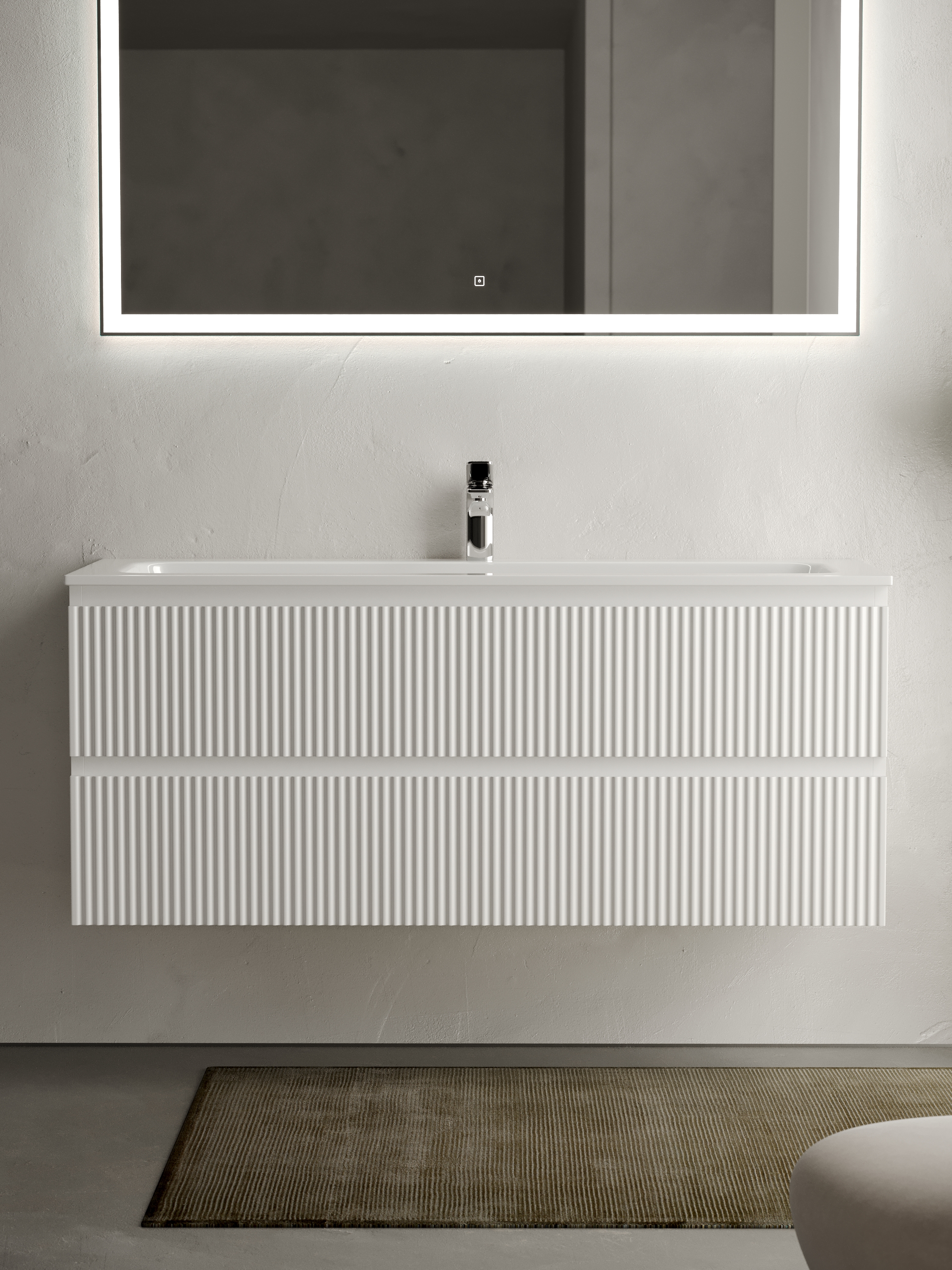 

Тумба с раковиной Sancos Snob R 120 SNR120W 2 ящика, Bianco, Белый, Snob R 120
