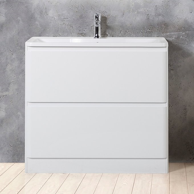 

Тумба с раковиной BelBagno Albano 100 напольная, bianco lucido (белая раковина)