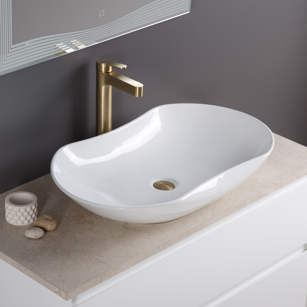 

Раковина BelBagno BB1334 накладная 66,5x42 см, белая, Белый, BB1334