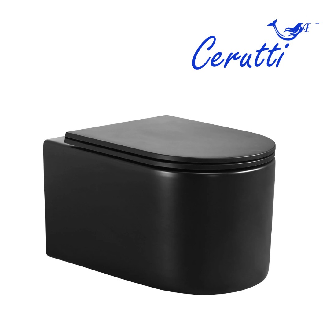 

Унитаз подвесной Ceruttispa Tanaro Aria CT9238 с микролифтом черный матовый, CT9238