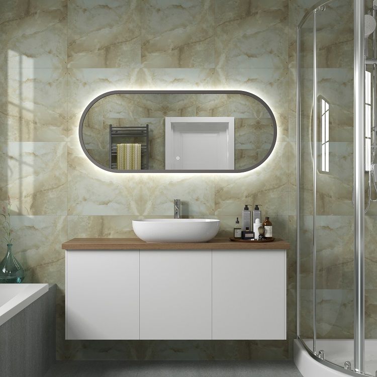 

Зеркало Art&Max Bari AM-Bar-500-1200-DS-F с подсветкой, графит, Bari AM-Bar-500-1200-DS-F