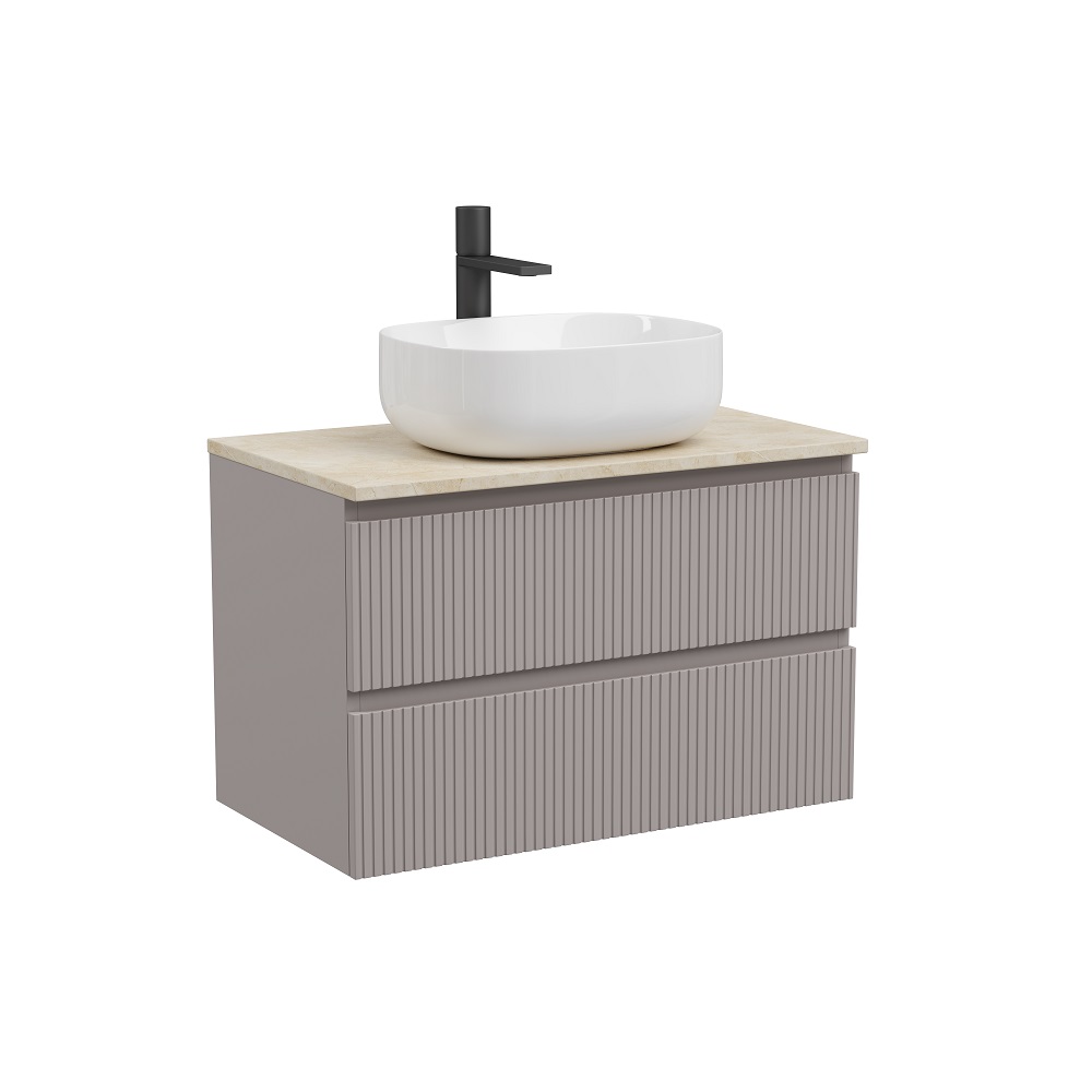 

Тумба со столешницей Sancos Snob T 80 подвесная, столешница kreman, Doha Soft (с отверстием под смеситель), Серый, Snob T SNT80SM